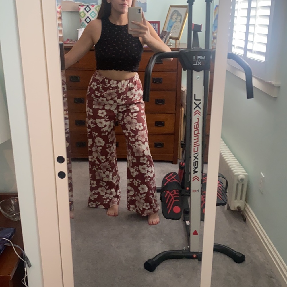 Abercrombie And Fitch Hawaiian Print Rust Pants - image 1